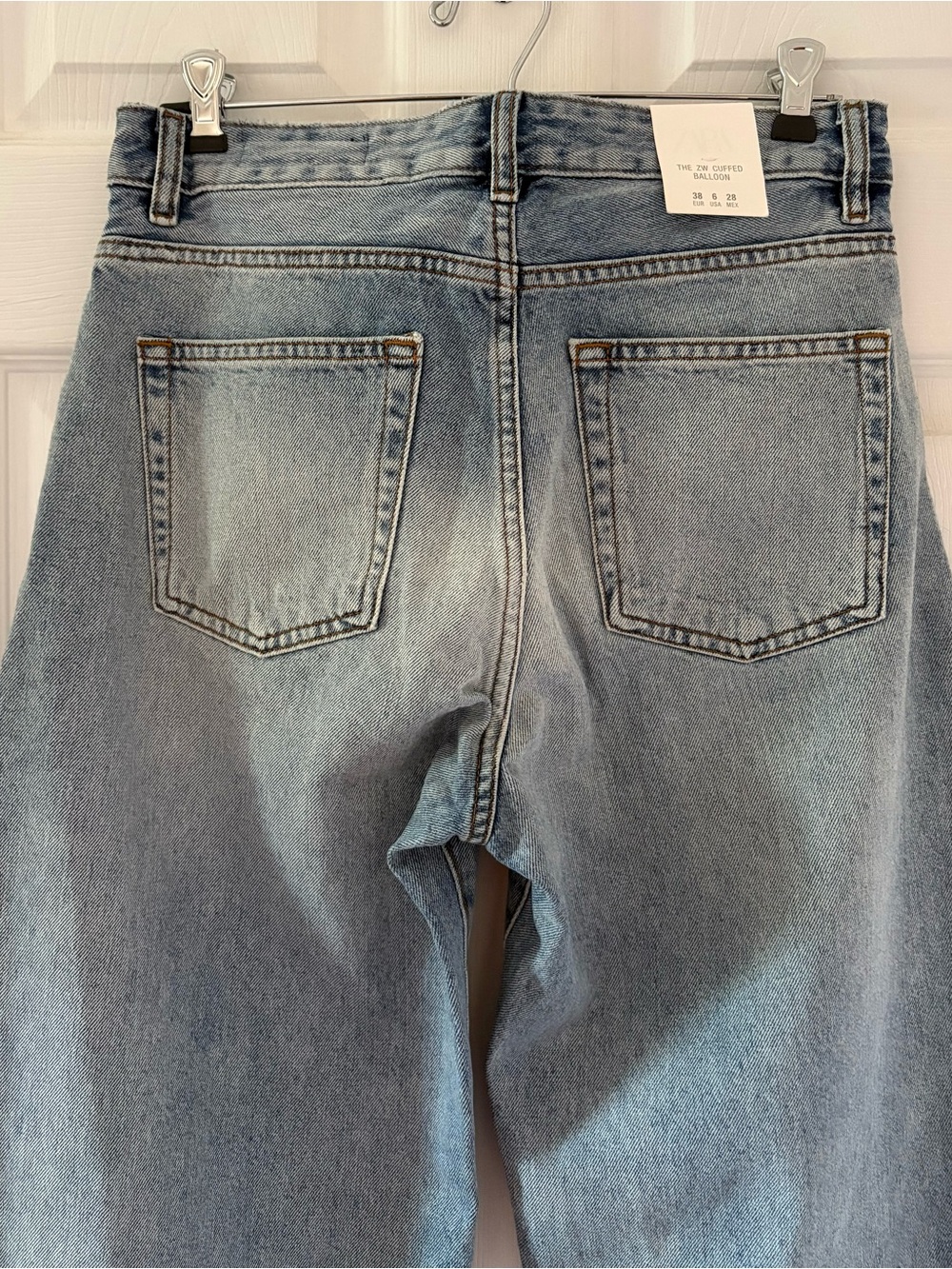 Zara The ZW Cuffed Light Blue Balloon JeansSize 6 - Picture 11 of 16